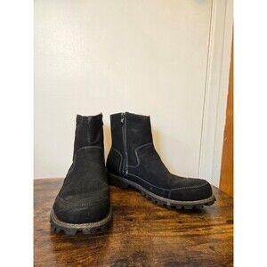 Muk Luk Boots Genuine Cow Leather Ankle Rubber Lugged Sole Size 10